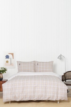 Luan Beige 100% Cotton Double Duvet Cover Set 200. 20. 01. 0556 - Karaca Home