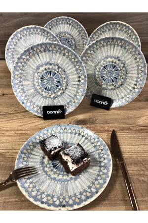 Luca Mosaik Series 6-Piece Dessert Plate 19 Cm A0812 - Bonna Porselen