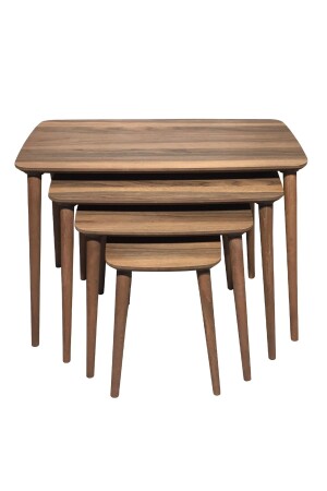 Luci 4-teiliger Couchtisch aus MDF-Holz – Walnuss VH61 - vovvahome