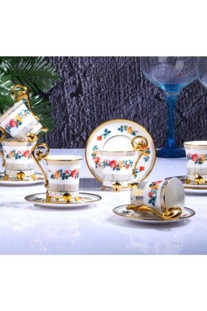 Lucia 6-Piece Cup Set with Footed 90 cc İST-165 - Kosova