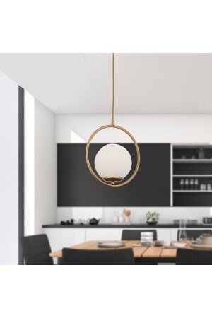 Luis Single Antik-Hängelampe, weißes Glas, moderne Hängelampe, Küche, Wohnzimmer, Hängelampe, Kronleuchter 3538-01-FR - Apliqa
