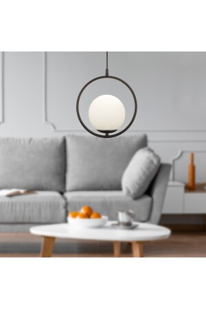 Luis Single Black Pendant Lamp with White Glass Modern Pendant Lamp Kitchen Living Room Pendant Lamp Chandelier - Apliqa