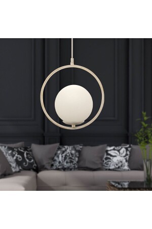 Luis Single White Wiped Pendant Lamp White Glass Modern Pendant Lamp Kitchen Living Room Pendant Lamp Chandelier 3538-01-WH - Apliqa