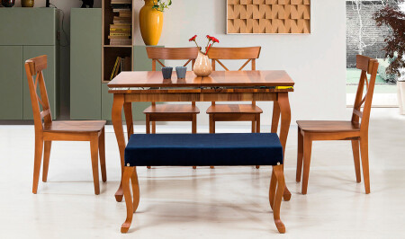 Lukens Dining Table Set - Walnut - Cadde Yıldız