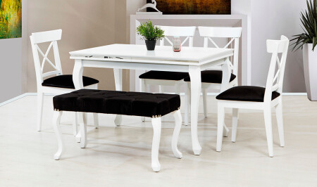 Lukens Dining Table Set - White - Cadde Yıldız