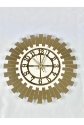 Lüks Dekoratif Duvar Saati Ayçiçeği Model Gold Aynalı Pleksi Türk Rakamlı Sessiz Mekanizma 50x50 Cm Beşyıldız00000022 - BEŞYILDIZ STORE