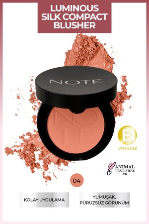 Luminous Silk Compact Blush 04 Soft Peach - Note Cosmetics