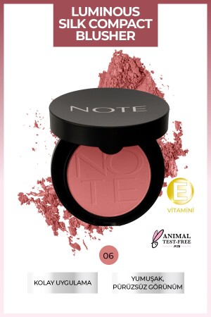 Luminous Silk Compact Allık 06 Sandy Pink - Note Cosmetics