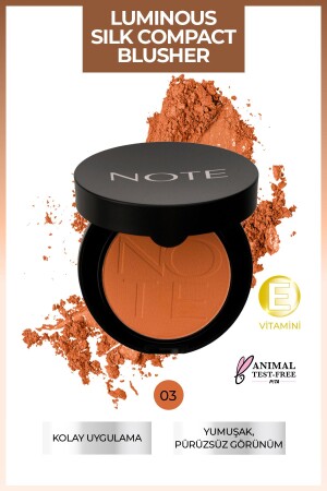 Luminous Silk Compact Blush 03 Coral - Note Cosmetics