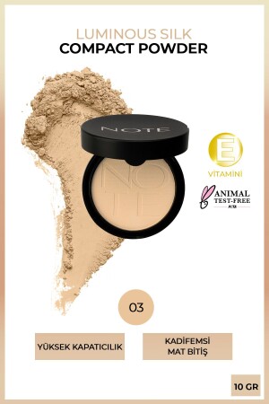 Luminous Silk Compact Powder 03 Medium Beige Matte Finish Powder Gesichtspuder Medium Beige - Note Cosmetics