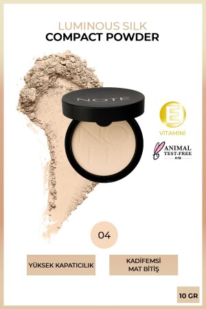 Luminous Silk Compact Powder 04 Sand Matte Finish Powder Gesichtspuder - Note Cosmetics