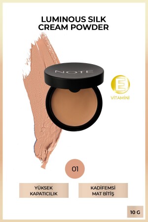 Luminous Silk Cream Powder 01 Beige Patakrem Powder Foundation - Note Cosmetics