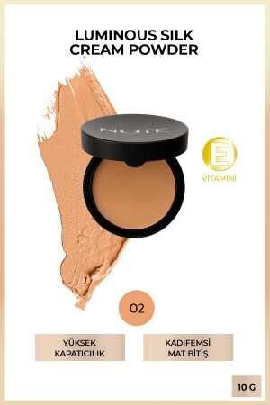 Luminous Silk Cream Powder 02 Natural Beige Patakrem Powder Foundation - Note Cosmetics