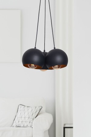 Luna 3-Piece Black Metal Body Design Luxury Pendant Lamp Chandelier LZRNAVZ71 - Luzarana