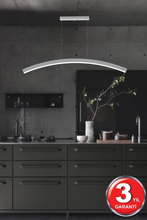 Luna ( Gri Kasa, Beyaz Işık ) Ledli Modern Led Avize, Salon, Mutfak, Oturma Yatak Odası, Sarkıt Luna Gri 6500K - Hegza Lighting