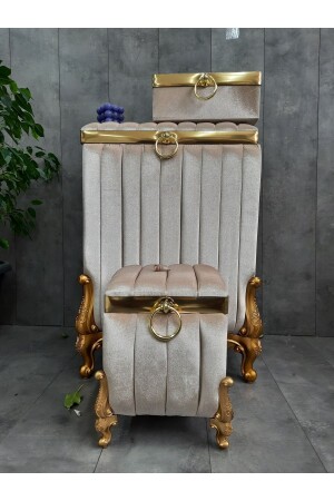 Luna Nerz 3-teiliges Badezimmer-Set aus MDF-Seidensamt, Schmutzwäschekorb – Handtuchhalter – Waschmittel-Set. Luna 3-teiliges Badezimmer-Set - Bonny Home