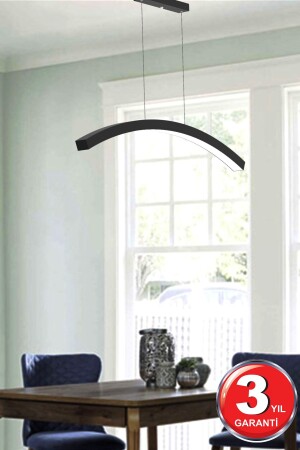 Luna ( Siyah Kasa, Beyaz Işık ) Ledli Modern Led Avize, Salon, Mutfak, Oturma Yatak Odası, Sarkıt Luna Siyah 6500K - Hegza Lighting