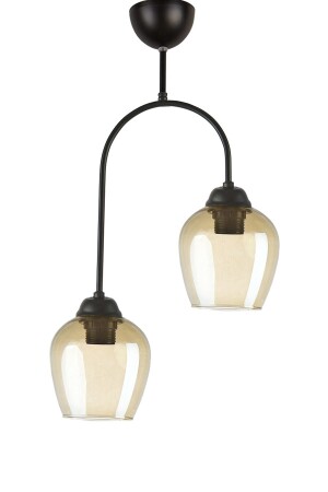 Luna Special Design Living Room - Kitchen - Bedroom Black Color Honey 110 Glass 2 Piece Chandelier LNA83 - Modavize