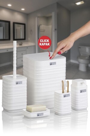 Luna White Square 5-teiliges Badezimmer-Set - Okyanus Home