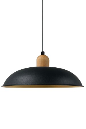 Lungo Black Wooden Head Single Chandelier Pendant Lamp Restaurant Living Room Lighting BMM7180CA - Bamyum