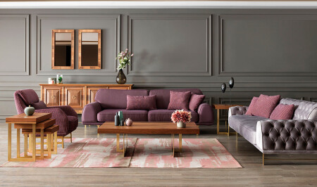 Lusso Gold Living Room Set - Cadde Yıldız