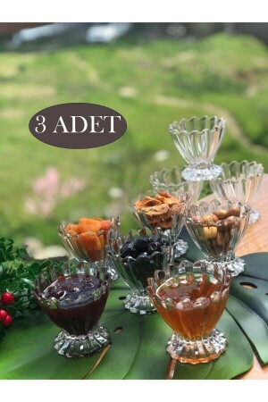 Lüx Cam Magnolia Dondurmalık & Çerezlik Reçellik 3’lü AKDAGHOME-09872 - Genel Markalar