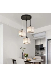Lüx Kristal 3 lü Sarkıt Siyah avize ultramsks-3 - Ultra Home
