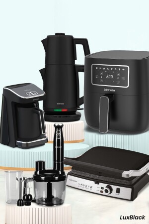 LuxBlack 27 Piece Airfryer Hot Air Fryer Advantageous Electronic Wedding Package Kitchen Dowry Set 261949 - GoldMaster