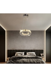 Luxuriöse moderne Kristallstein-Pendelleuchte, LED-Kronleuchter, abgestufte 3-Farben-LED-Kronleuchter burenze548 - burenze