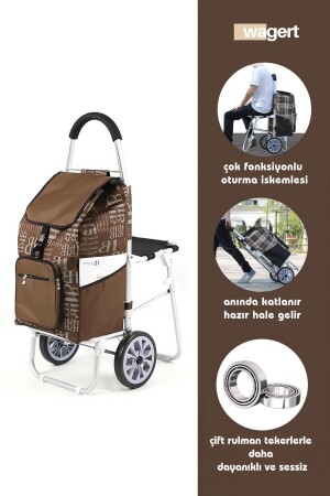 Luxuriöser Marktwagen mit Aluminiumgehäuse, schalldichten Rädern, wasserdichter Tasche und Sitz - Vadi