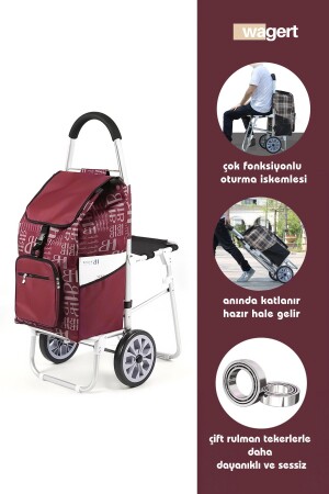 Luxuriöser Marktwagen mit Aluminiumgehäuse, schalldichten Rädern, wasserdichter Tasche und Sitz - Vadi