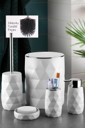 Luxuriöses unzerbrechliches 5-teiliges Badezimmerset aus Acryl, Weiß, Familie15 - family kitchen