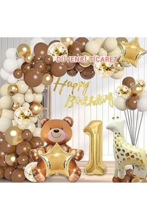 LUXURY BROWN 1 YEAR OLD BALLOON SET 557697414 - DÜVENCİ TİCARET