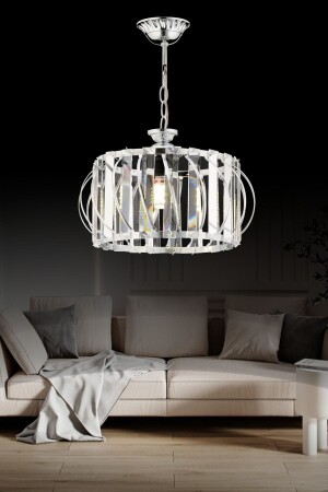Luxury Chrome 27cm Crystal Stone Chandelier - Luna Lighting