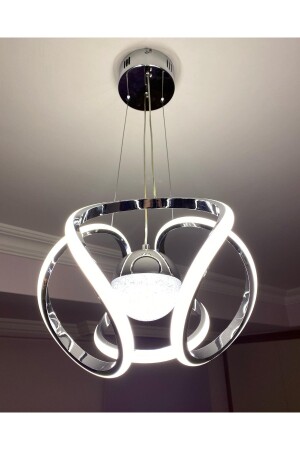 Luxury Chrome Chandelier with LED 3 Colors Lightable Crystal Ball 1514 - Retro