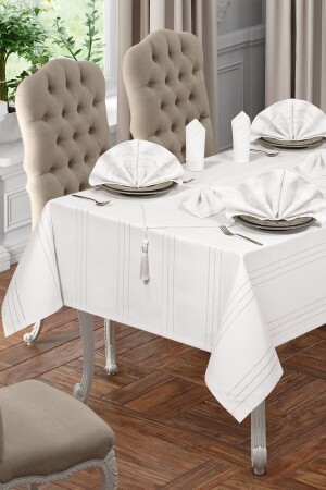 Luxury Colber Tablecloth Set for 12 People Colber (white) - Birhome