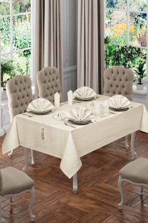 Luxury Colber Tablecloth Set for 12 Persons Colber (cream) - Birhome
