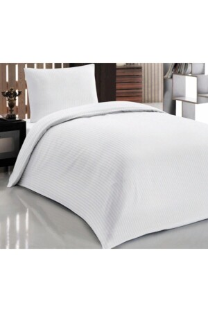Luxury Cotton Satin 83 Wire Striped Satin Duvet Cover Set TK-1985 - Tekstil Home
