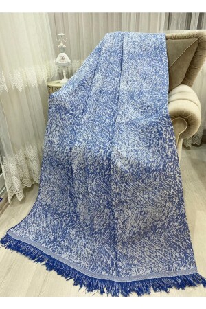 Luxury Cotton Sofa-Sofa Bed Cover Saks Blue 170x220 - Özlü Home