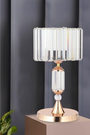 Luxury Crystal Stone Gold Cylinder Lampshade 160504001078 - İstanbul Avize