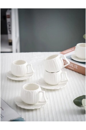 Luxury Daisy Coffee Cup Set for 6 People 12 Pieces 90 ml TYC00830760857 - Akkoyunlu home
