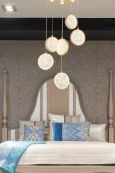 Luxury Exclusive Modern Sarkıt Avize Altılı Gold Sarı Gövde Gün Işığı burenze7555 - burenze