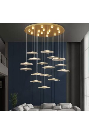 Luxury Exclusive Round Pendant Lamp LED Chandelier Jellyfish Gold Yellow 16 LED Chandelier burenze2022-6 - burenze