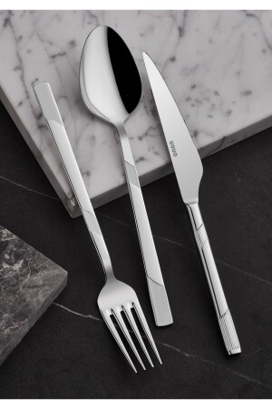 Luxury Inci Plain 60 Piece Fork Spoon Set ultrainci-60 - Ultra Home