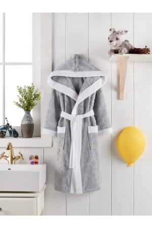 Luxury Jacquard Boucle Hooded Children's Bathrobe - Z&N STYLE