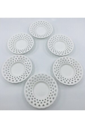 Luxury Knitted-Straw Model Tea Plate Plastic. Porcelain Look 6 Pieces - Genel Markalar