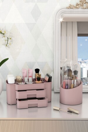 Luxury Makeup Cosmetic And Brush Holder Organizer Set Luxury Rose Gold - Pufwin Home