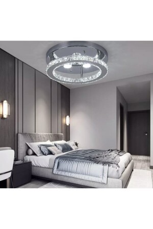 Luxury Modern Floor Stand Crystal Stone LED Chandelier with Chrome Remote Control 3 Colors Sleep Mode burenze759 - burenze