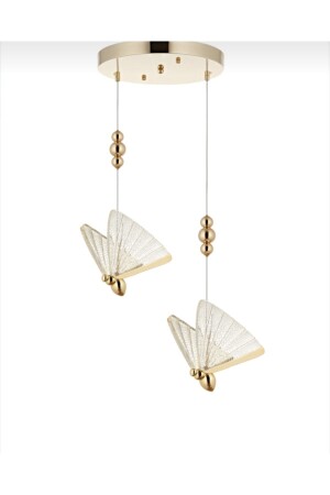 Luxury Modern Pendant Lamp Butterfly LED Chandelier 2-Piece Gold Yellow LED Chandelier burenze1077 - burenze