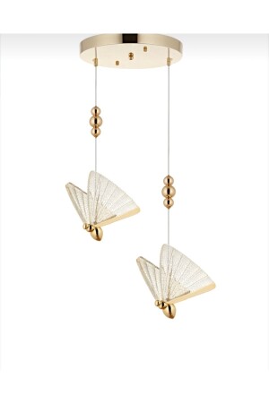 Luxury Modern Pendant Lamp Butterfly LED Chandelier 2-Piece Gold Yellow LED Chandelier fico0164 - Fico Home